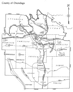 Map of Onondaga County circa 1975